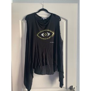 Peace, love, world micro modal Evil Eye tank